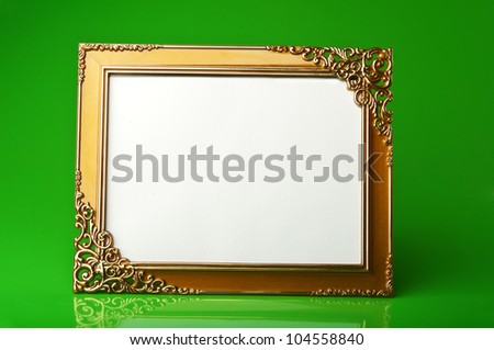 golden frame on green background