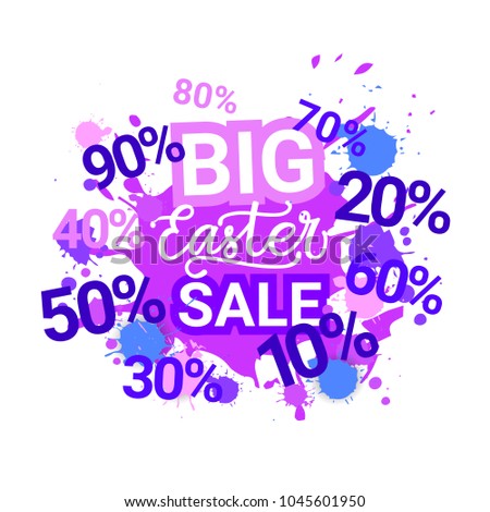 Big Easter Sale Poster Design Holiday Discounts Banner Vector Illustration