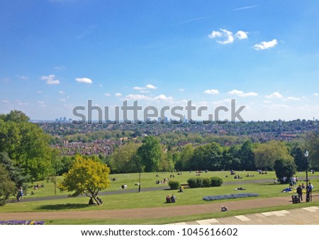 View of London from Alexandra Park, England