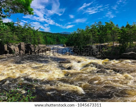 Beautiful river rapids, whitewater landscape picture!