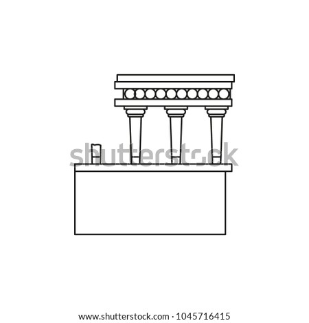 Knossos palace icon. Outline illustration of Knossos palace vector icon for web and advertising Royalty-Free Stock Photo #1045716415