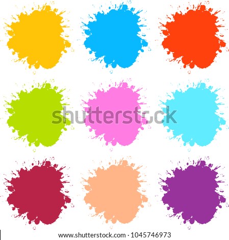 Colorful splash label set