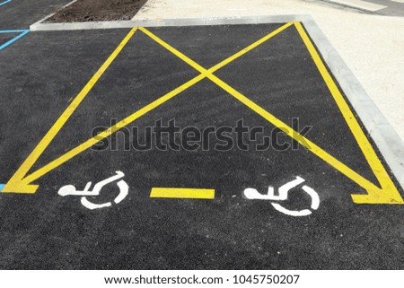 parking space and sign for disabled