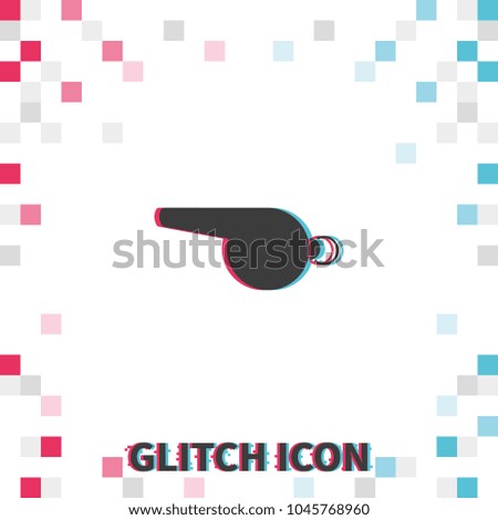 Whistle  glitch effect vector icon.