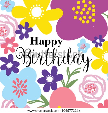 Birthday card with flower design