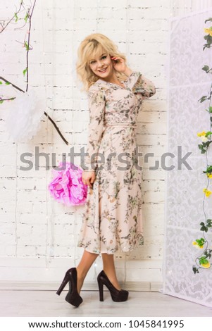 blonde with flowers