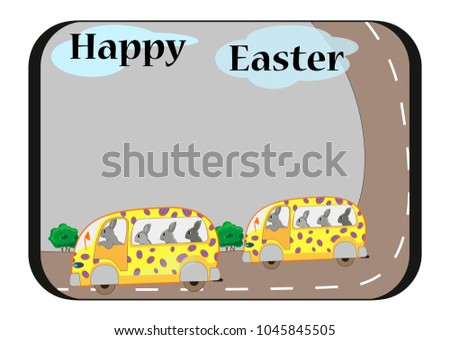 Easter card template with rabbit