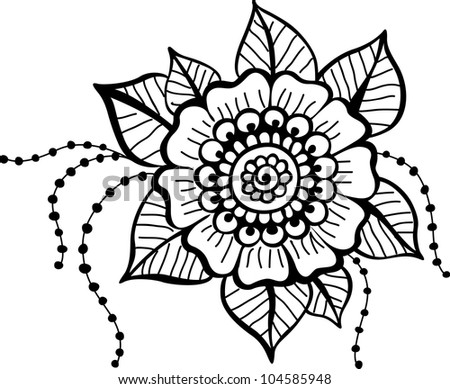 black flower pattern