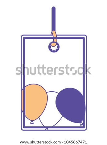 tag hanging with party balloons air
