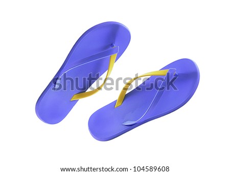blue beach shoes isolated on white