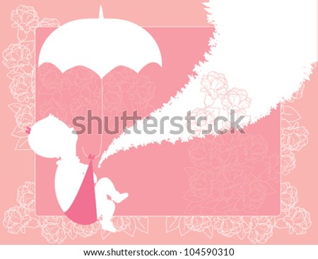 Baby Girl with Umbrella Design