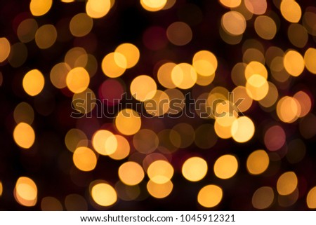 Yellow abstract Christmas lights background
