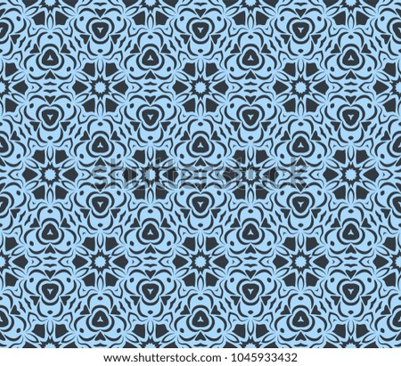 geometric pattern with floral abstract ornament. Seamless vector background. Graphic modern pattern