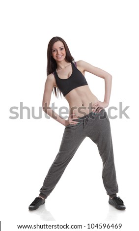 Young women in excercising pose