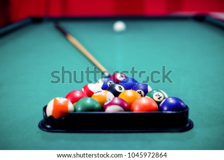 Set up for a game of pool