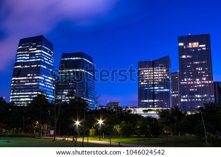 Blue city light