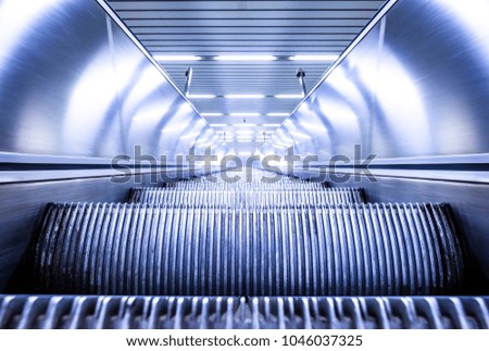 modern moving stairs - escalator - photo
