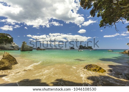 
Landscape Scenery of Cathedral Cove Beach, Coromandel Peninsula - New Zealand