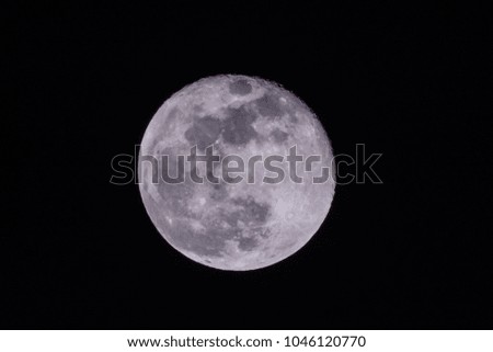 Full moon in sky at night. Closeup