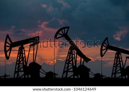 Oil Pumps on the sunset