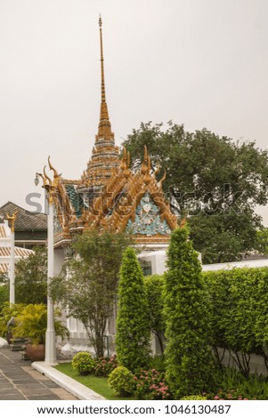 Garden in the Grand Palace in Bangkok Thailand