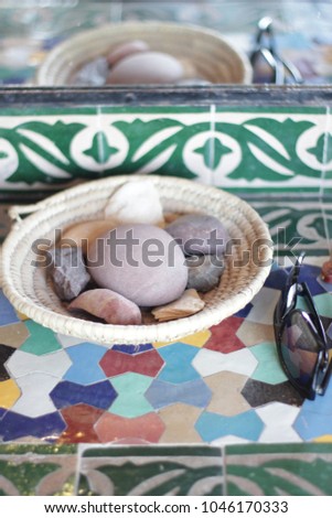 Moroccan mosaic and glass