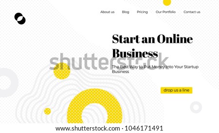 Vector illustration concept with universal abstract shapes, text for website design and development, app, responsive, programming, seo, maintenance, banner. Landing page template Royalty-Free Stock Photo #1046171491
