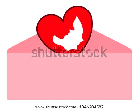 Letter with a heart shape