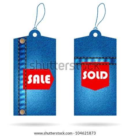 special price tag with special jeans design