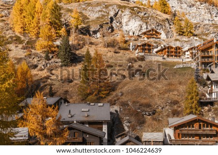 Amazing Autumn view of Zermatt Resort, Canton of Valais, Switzerland