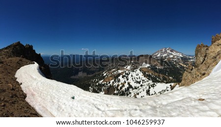 Brokeoff Mountain Panorama with views of Lassen Peak and Mount Shasta - Lassen Volcanic National Monument