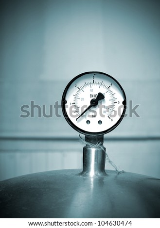 industrial thermometer on a water boiler