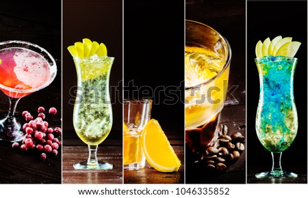 Collage of fresh party cocktail
