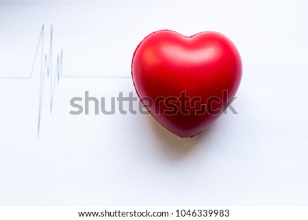 The heart with heartbeat background