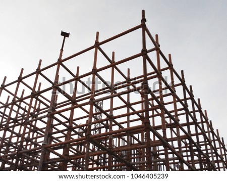 A complex scaffolding at construction site