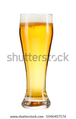 glass of beer isolated on white background
