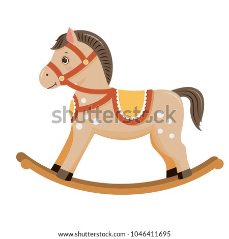 Rocking horse.Baby toy. Isolated on white background. Vector illusrtation