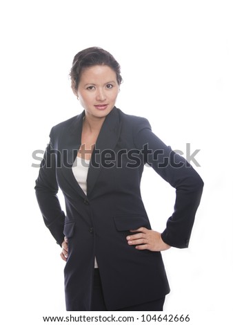 Angry Business woman with hands on hips