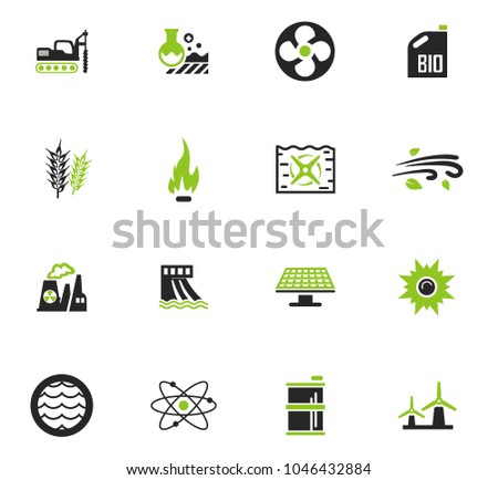 Fuel Power generation vector icons for user interface design