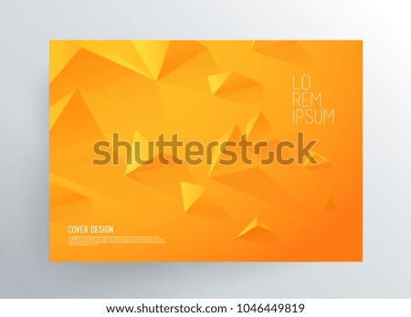 Book cover design template with abstract polygonal objects.