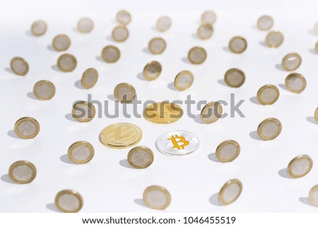 Bitcoin abstract photo. Crypto currency trading.
