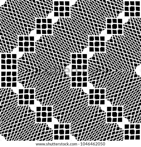 Design seamless monochrome zigzag pattern. Abstract illusion background. Vector art. No gradient