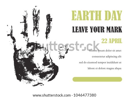 Earth day. Vector illustration. Leave your mark