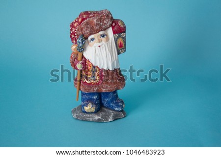 Russian Santa Claus on colorful background