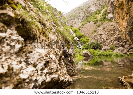 River in the Tian Shan mountains in the spring