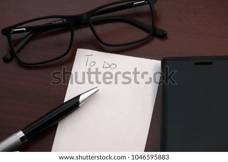 office table with to-do list