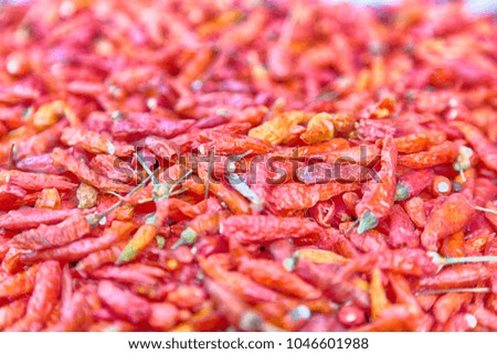 blurred abstract background texture of a  chilli pepper in the market