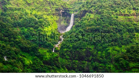 Khandala is a hill station in the Western Ghats in the state of Maharashtra, India, about 3 kilometres (1.9 mi) from Lonavala and 7 kilometres (4.3 mi) from Karjat.  Royalty-Free Stock Photo #1046691850