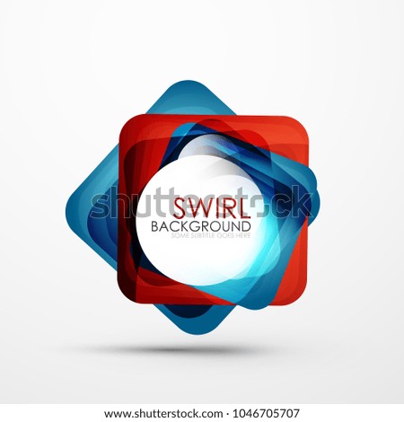 Square swirl abstract banner. Vector minimalistic geometric abstract background