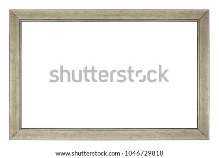 Simple silver rectangle frame on a white background, isolated